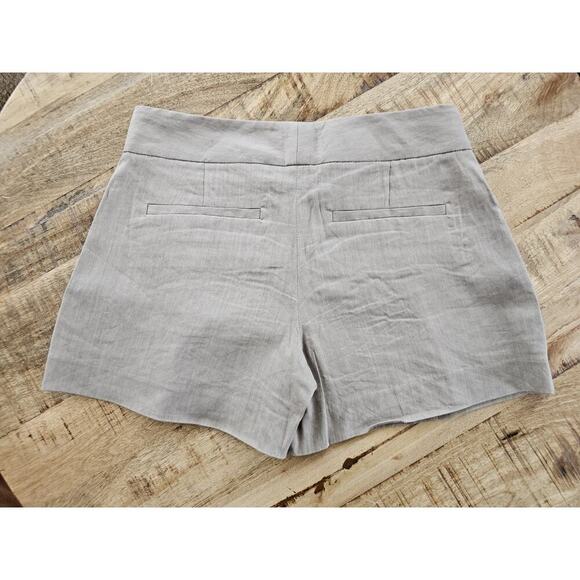 Theory Beige Linen Blend Shorts Women's Size 0 Chino City Boho Beach Resortwear - Picture 6 of 7